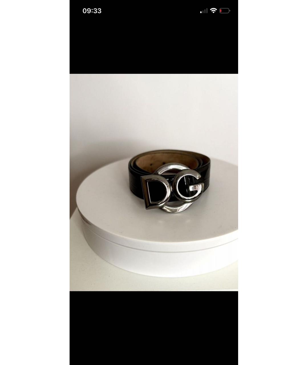 DOLCE&GABBANA Черный ремень из экзотической кожи, фото 4