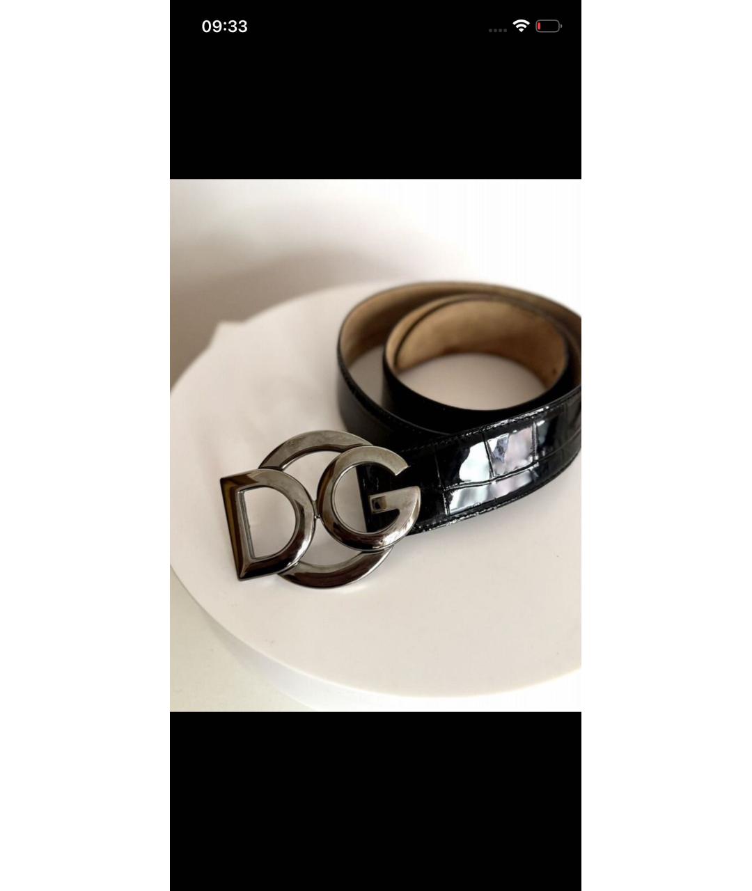 DOLCE&GABBANA Черный ремень из экзотической кожи, фото 2