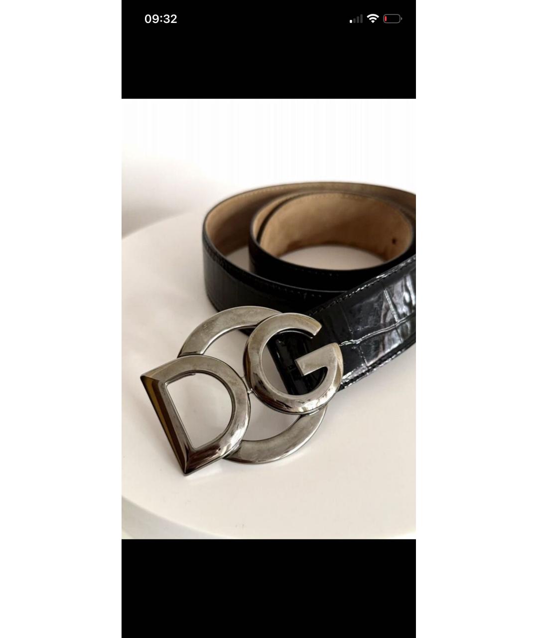 DOLCE&GABBANA Черный ремень из экзотической кожи, фото 5