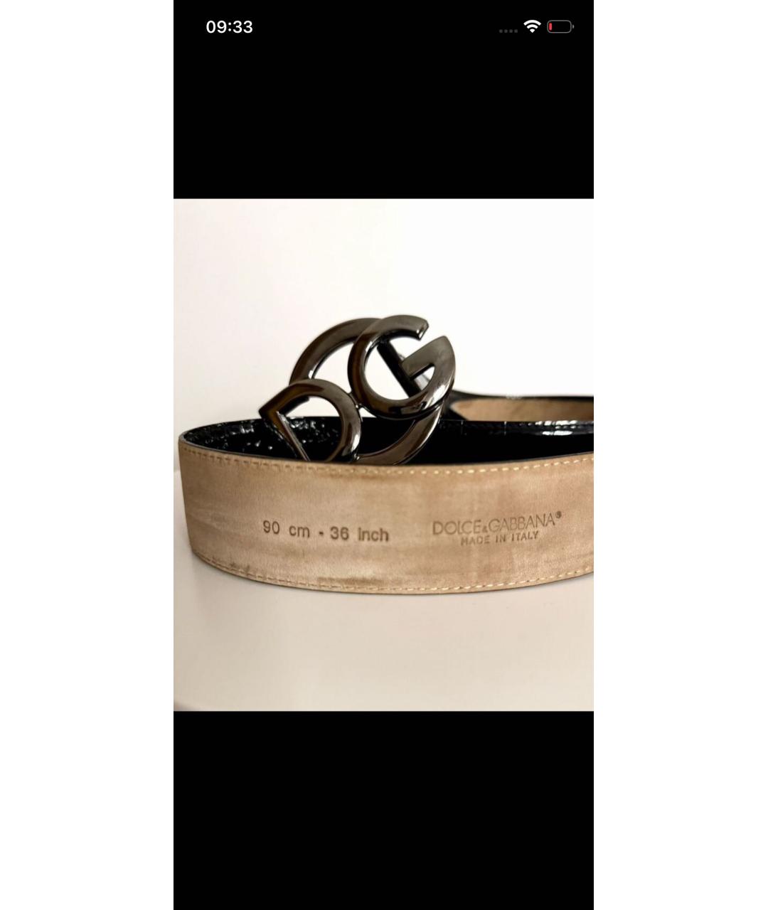 DOLCE&GABBANA Черный ремень из экзотической кожи, фото 3