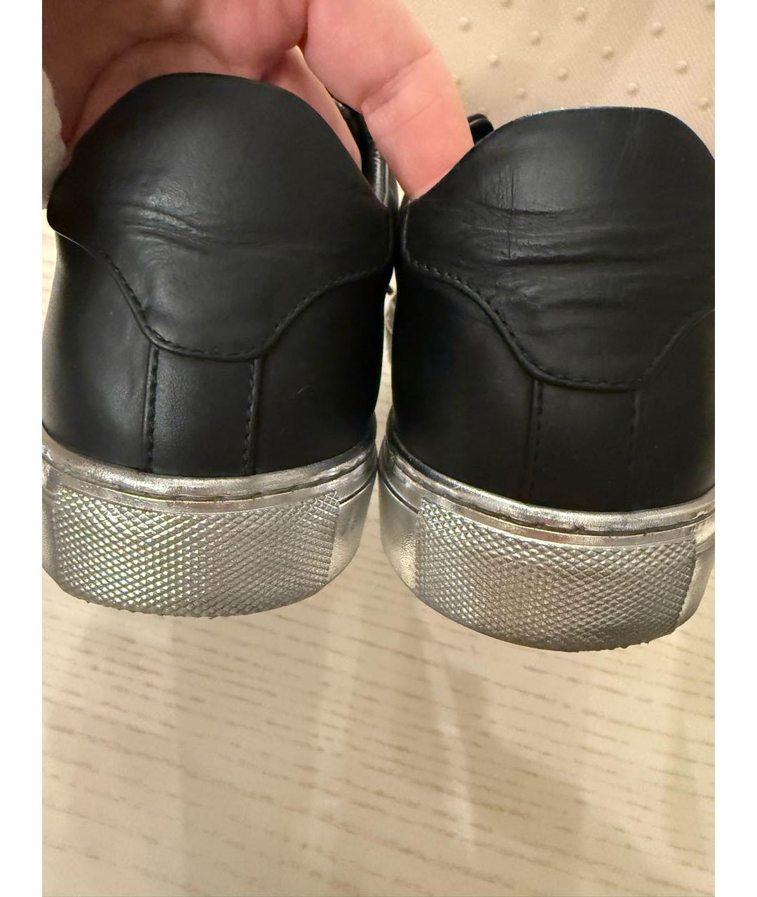 PHILIPP PLEIN Черные кожаные кеды, фото 8