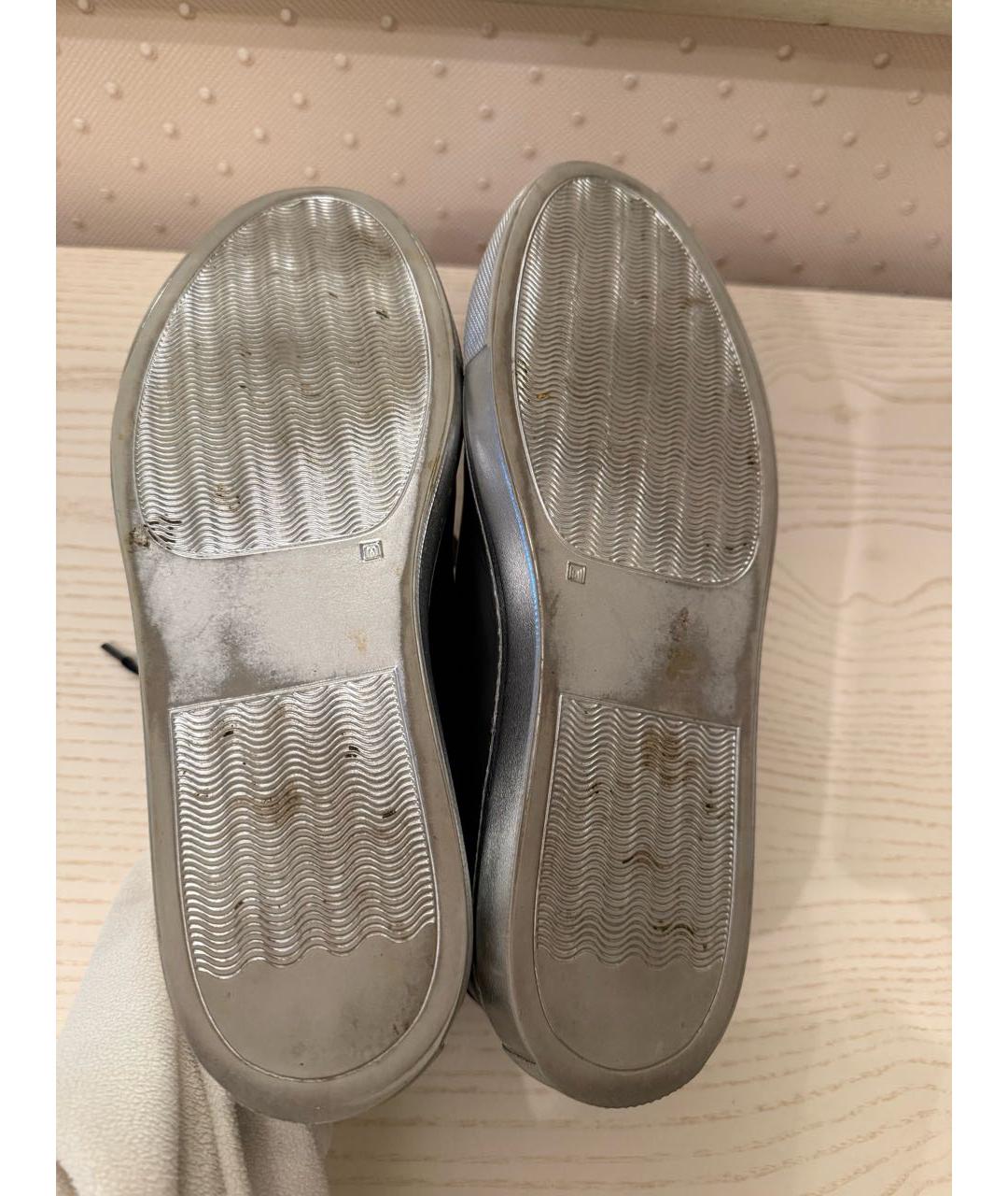 PHILIPP PLEIN Черные кожаные кеды, фото 4