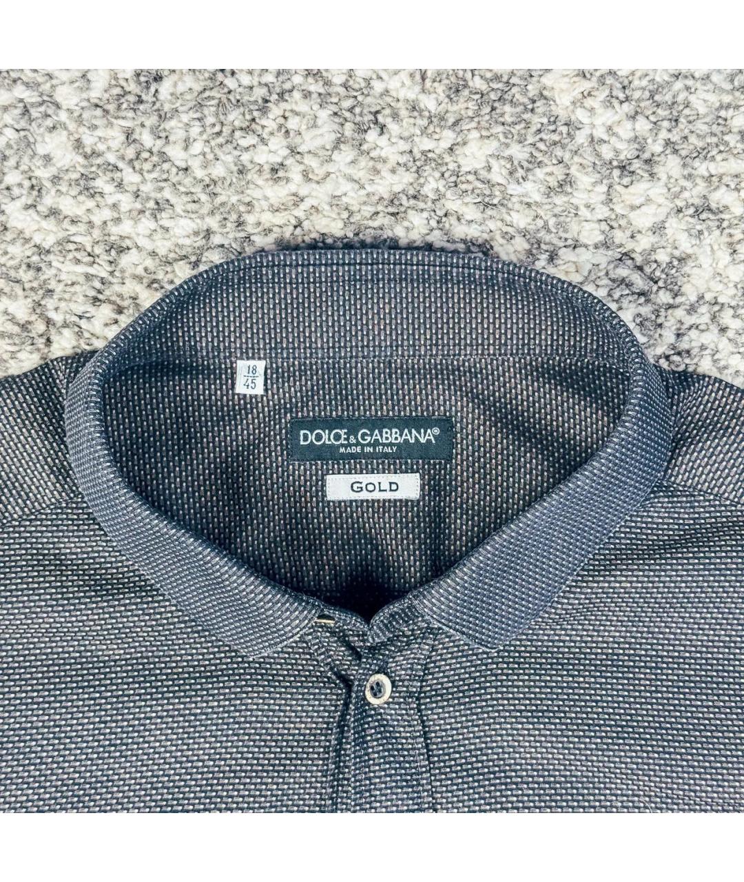 DOLCE&GABBANA Антрацитовая хлопковая классическая рубашка, фото 2