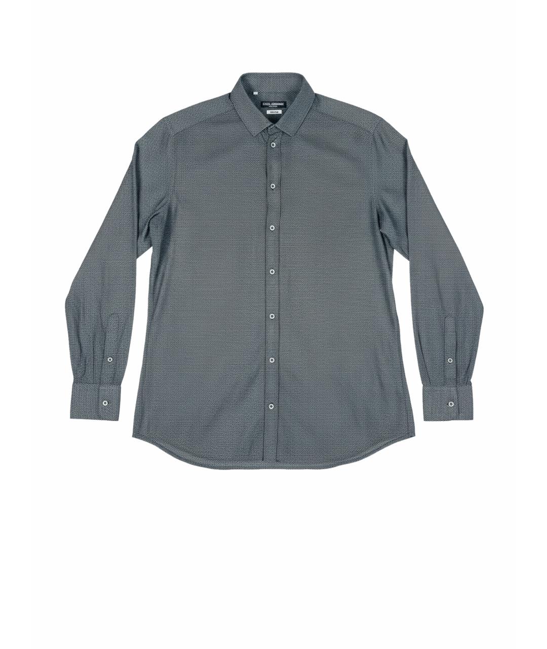 DOLCE&GABBANA Антрацитовая хлопковая классическая рубашка, фото 1