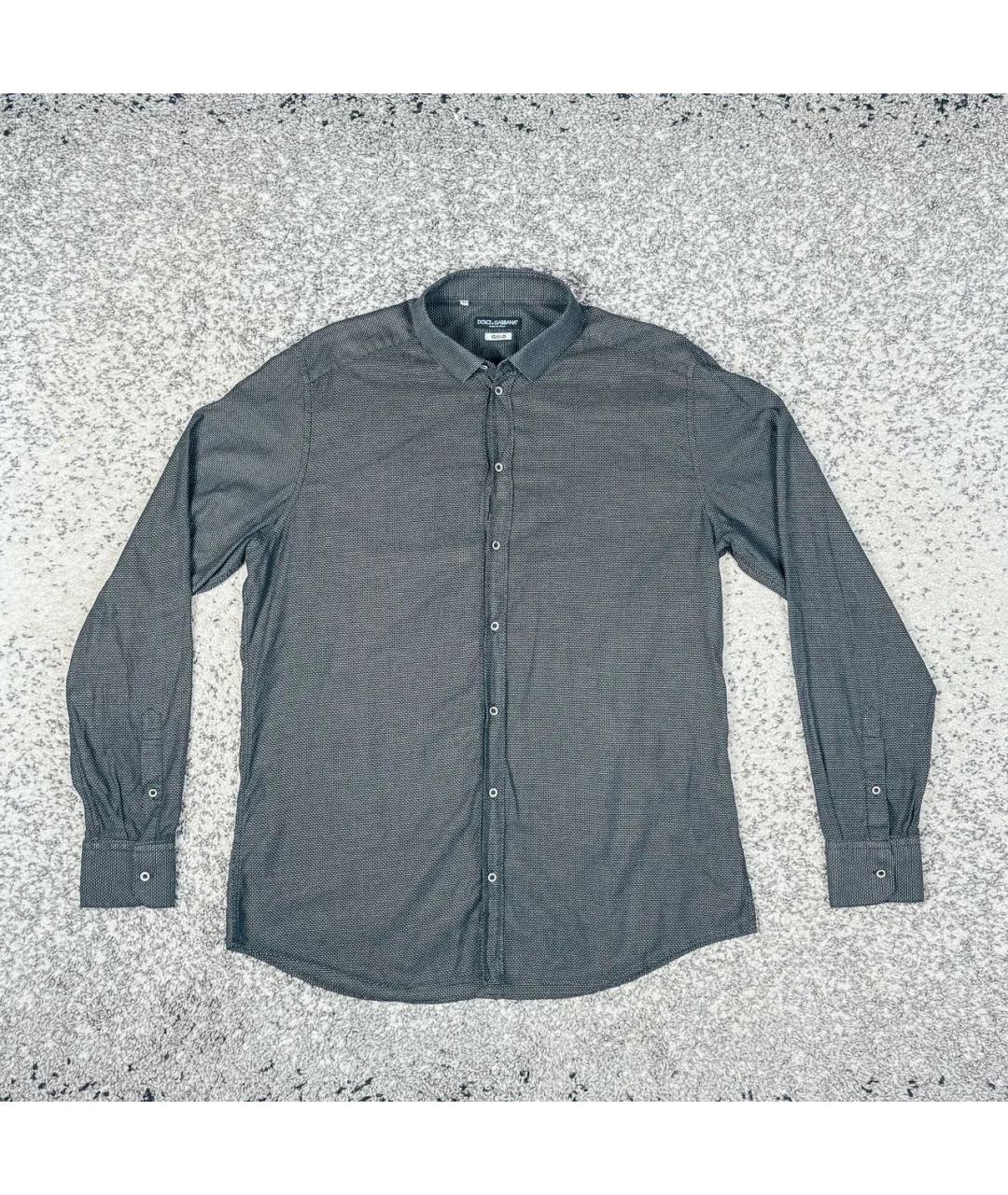 DOLCE&GABBANA Антрацитовая хлопковая классическая рубашка, фото 6