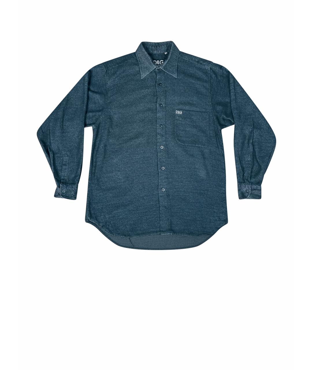 DOLCE&GABBANA Антрацитовая хлопковая классическая рубашка, фото 1