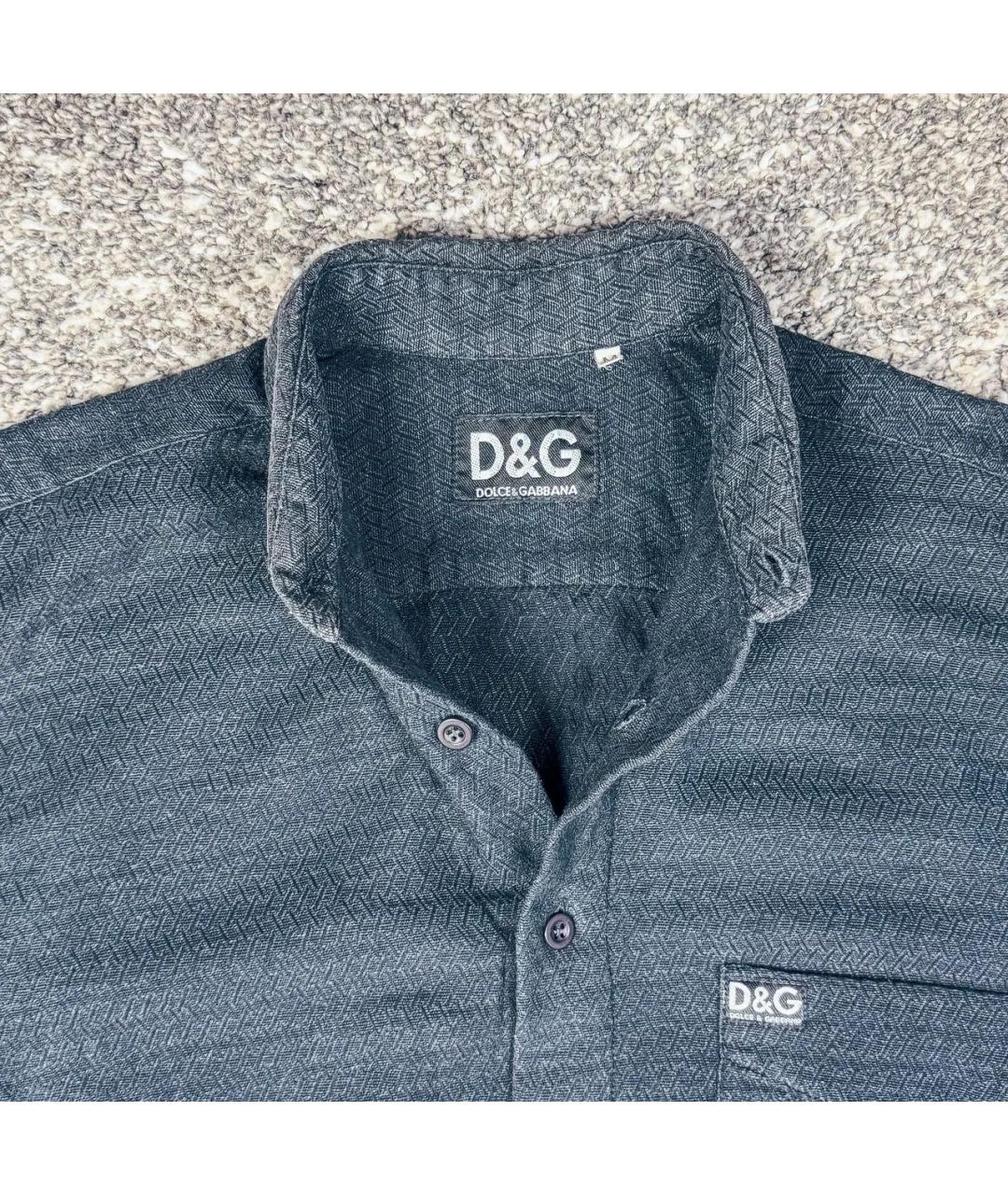 DOLCE&GABBANA Антрацитовая хлопковая классическая рубашка, фото 2