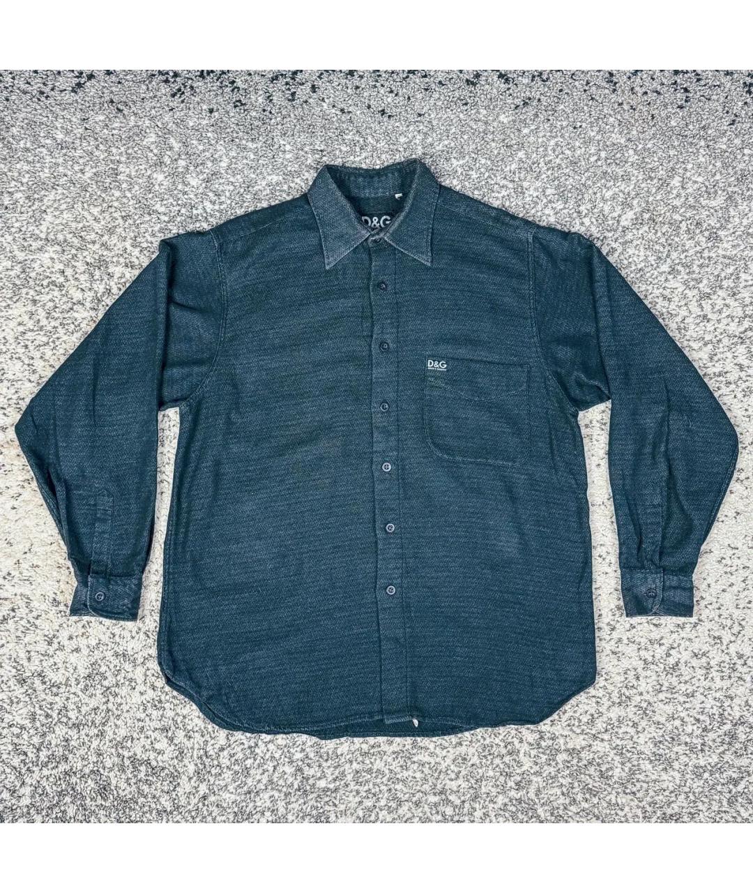 DOLCE&GABBANA Антрацитовая хлопковая классическая рубашка, фото 5