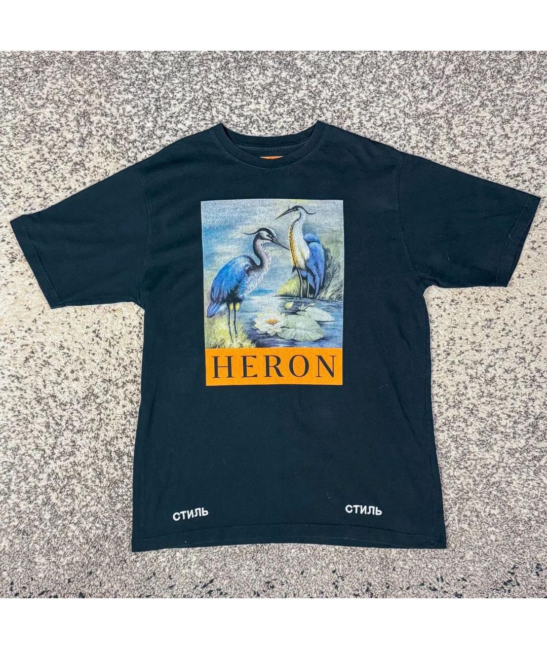 HERON PRESTON Черная хлопковая футболка, фото 5