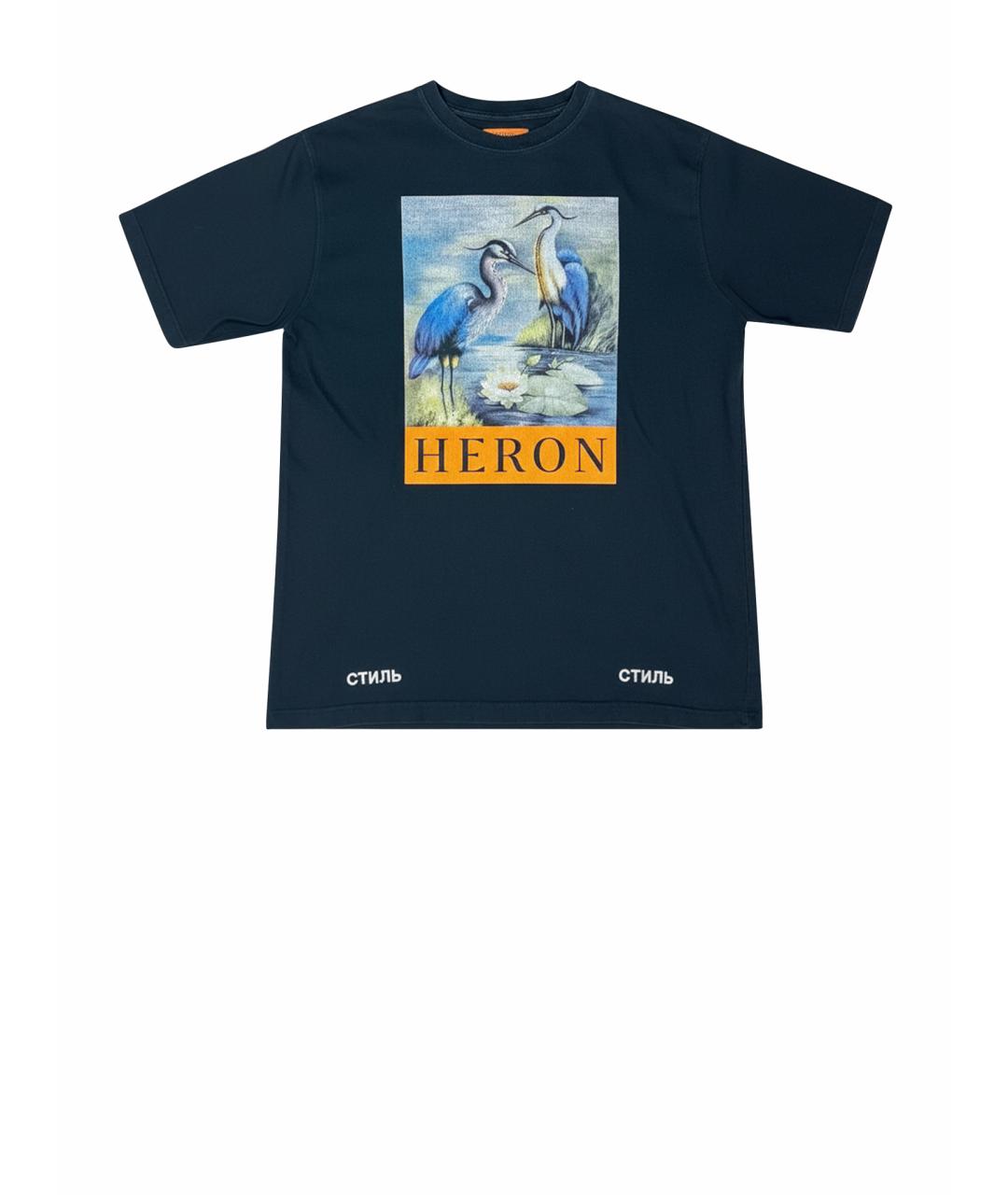 HERON PRESTON Черная хлопковая футболка, фото 1