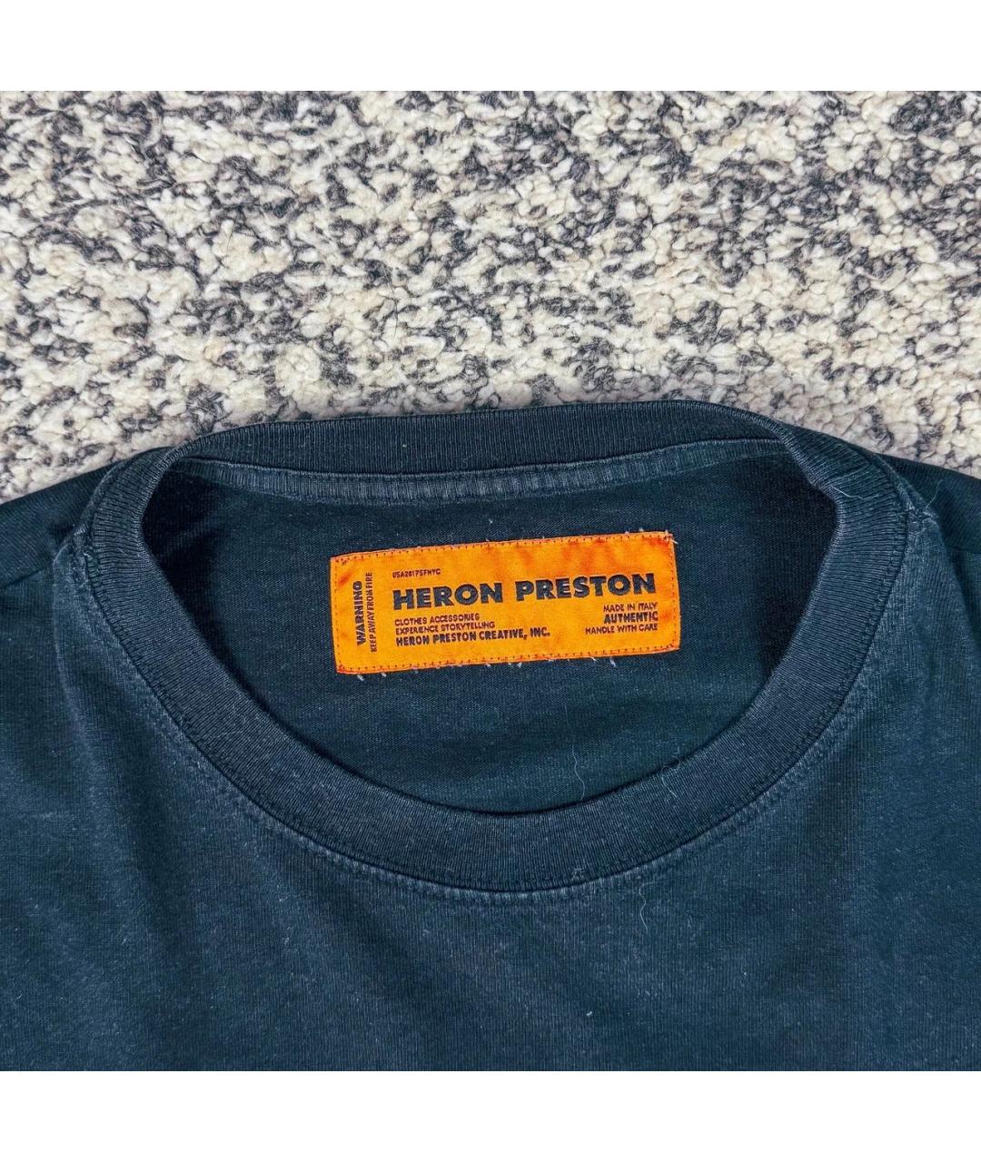 HERON PRESTON Черная хлопковая футболка, фото 2