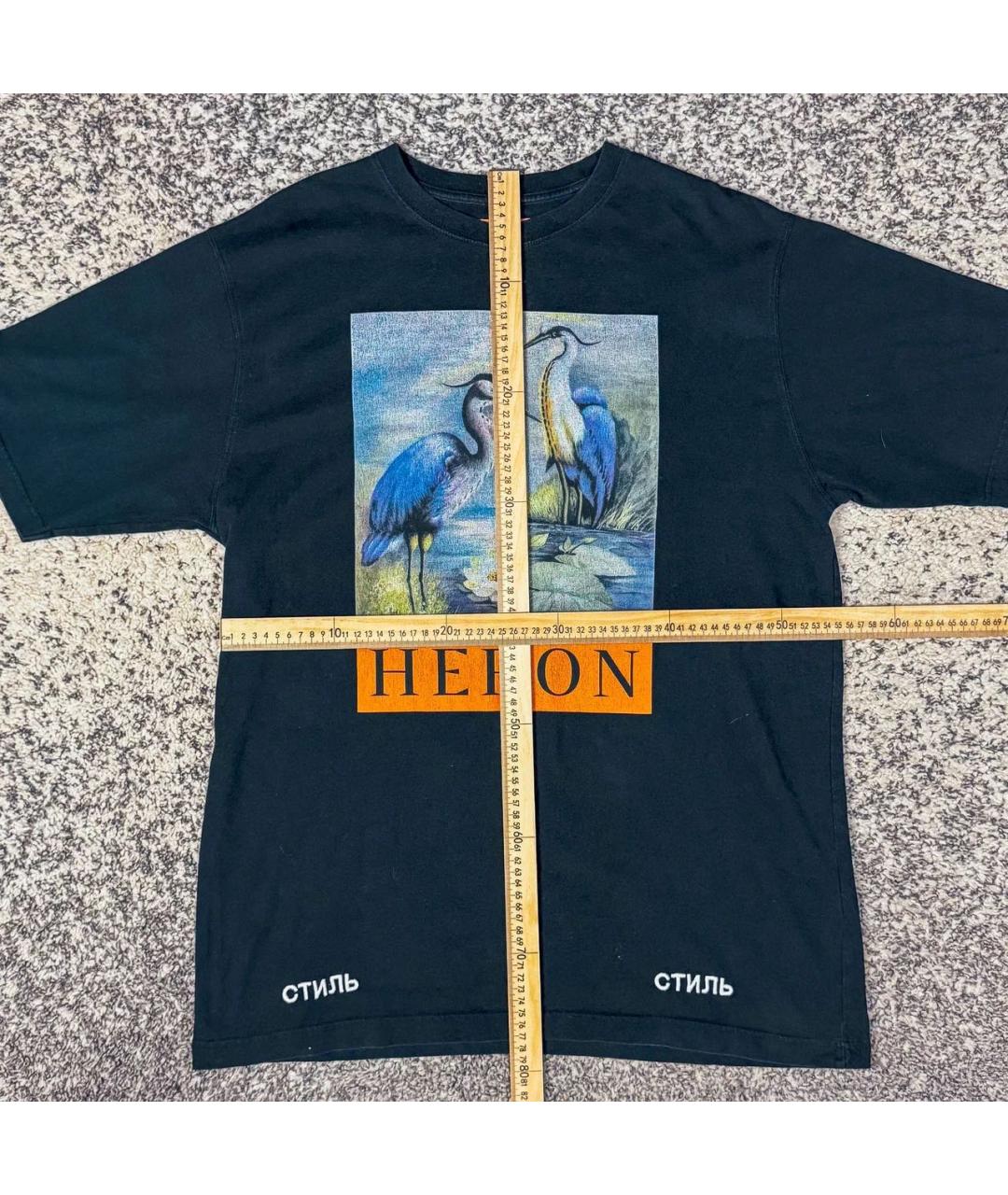 HERON PRESTON Черная хлопковая футболка, фото 3