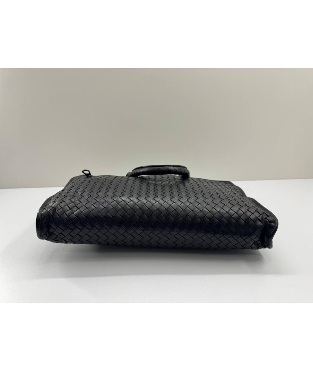 BOTTEGA VENETA Черный кожаный портфель, фото 6