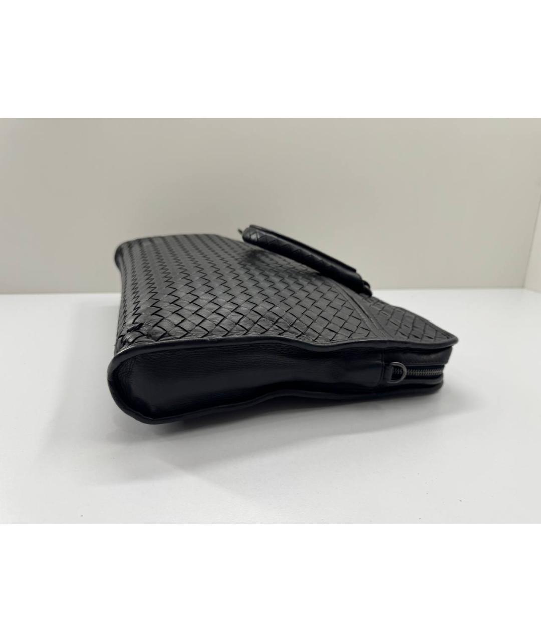 BOTTEGA VENETA Черный кожаный портфель, фото 7