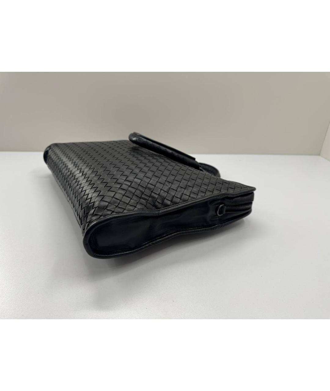 BOTTEGA VENETA Черный кожаный портфель, фото 9