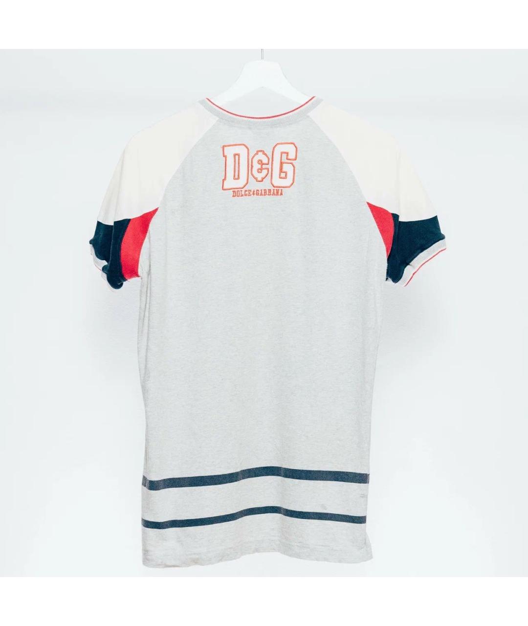 DOLCE&GABBANA Серое хлопковое поло с коротким рукавом, фото 2