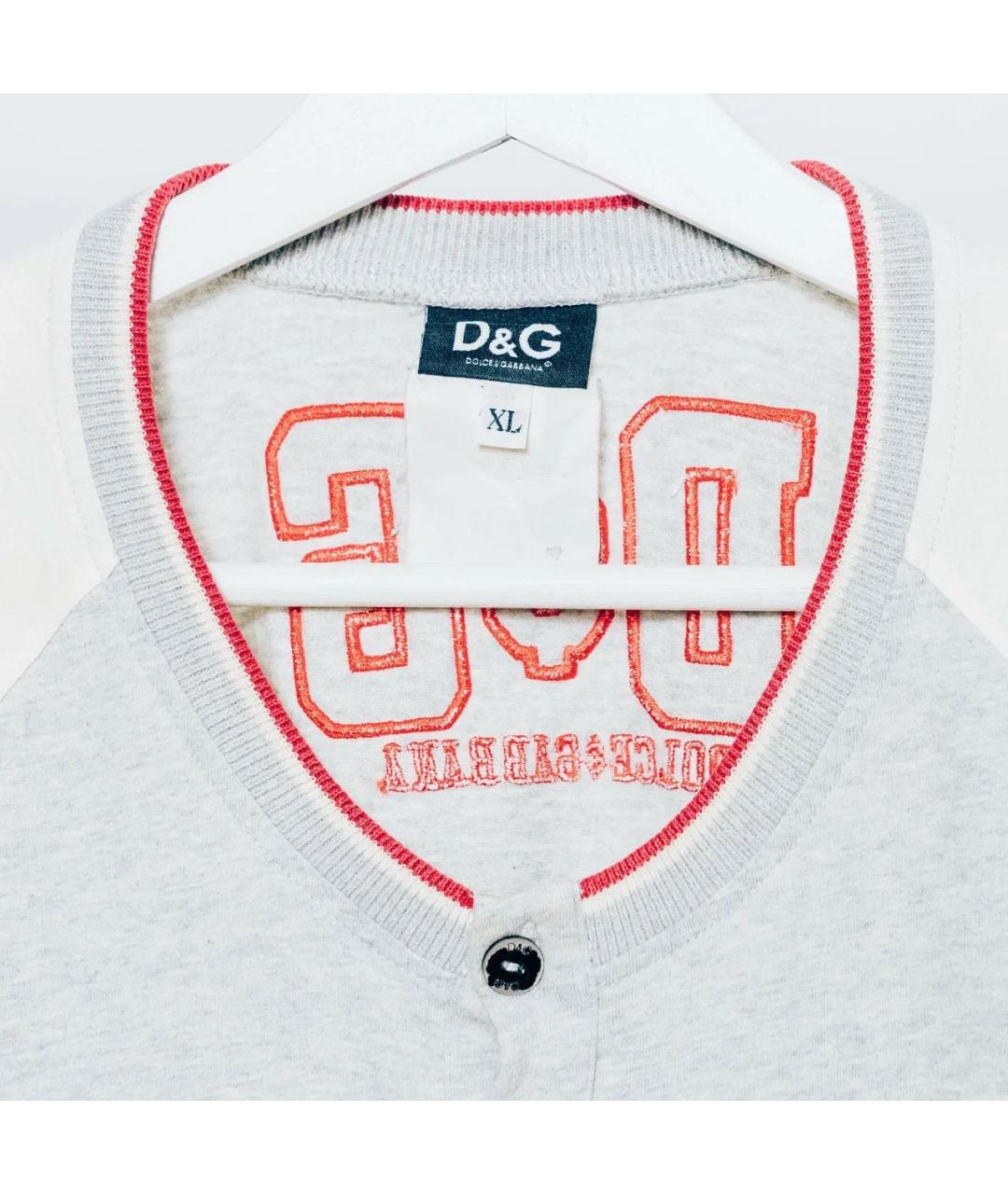 DOLCE&GABBANA Серое хлопковое поло с коротким рукавом, фото 3