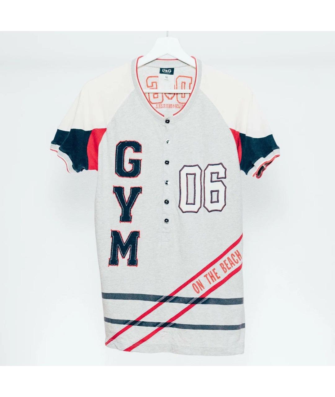 DOLCE&GABBANA Серое хлопковое поло с коротким рукавом, фото 5