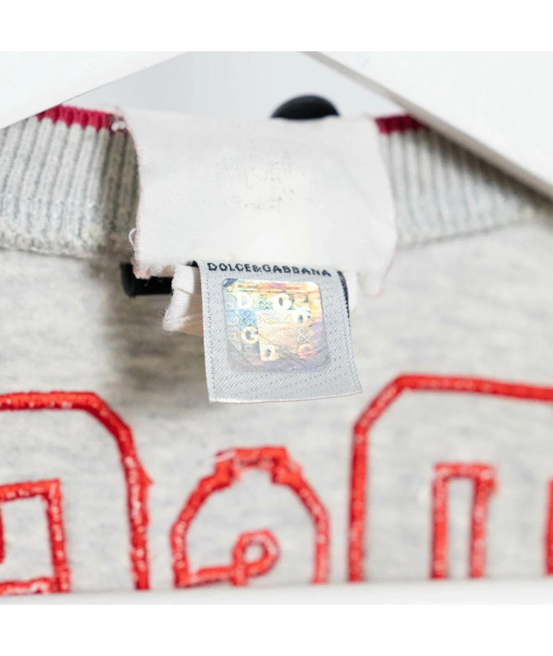 DOLCE&GABBANA Серое хлопковое поло с коротким рукавом, фото 4