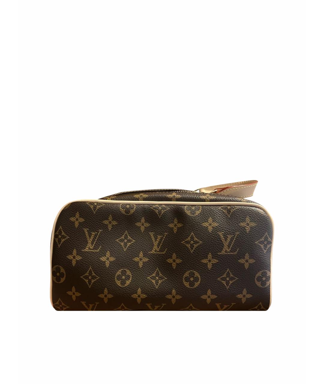LOUIS VUITTON Коричневая кожаная косметичка, фото 1