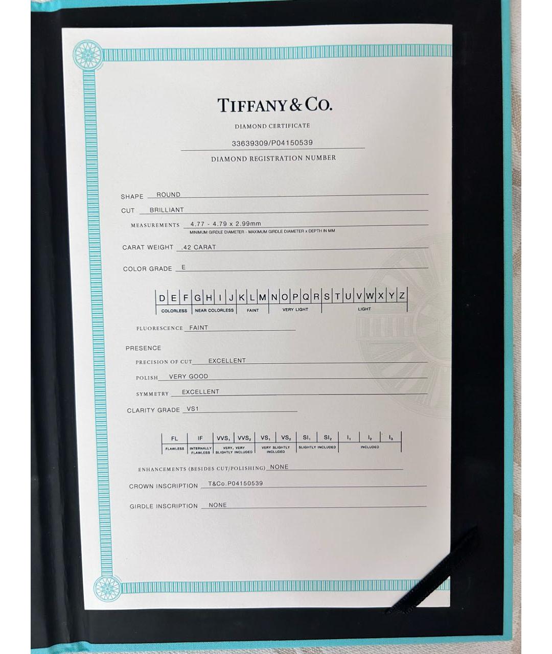 TIFFANY&CO Белое платиновое кольцо, фото 6