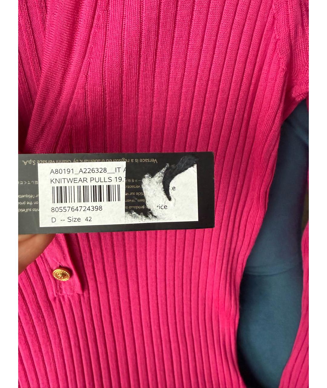 VERSACE Фуксия шерстяной джемпер / свитер, фото 5