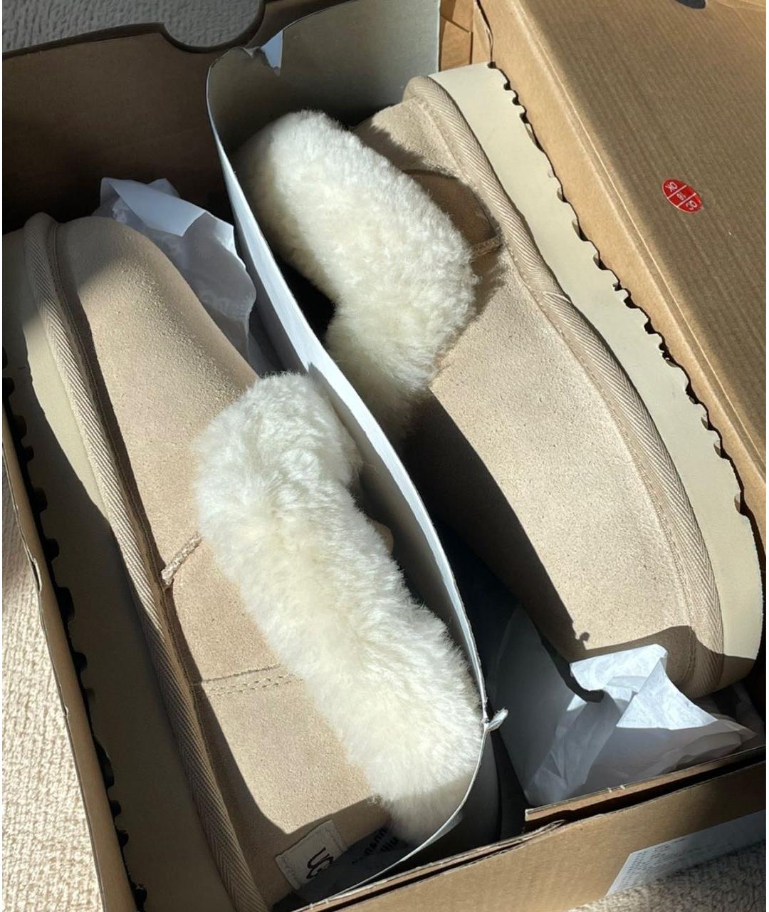 UGG AUSTRALIA Бежевые замшевые ботинки, фото 5