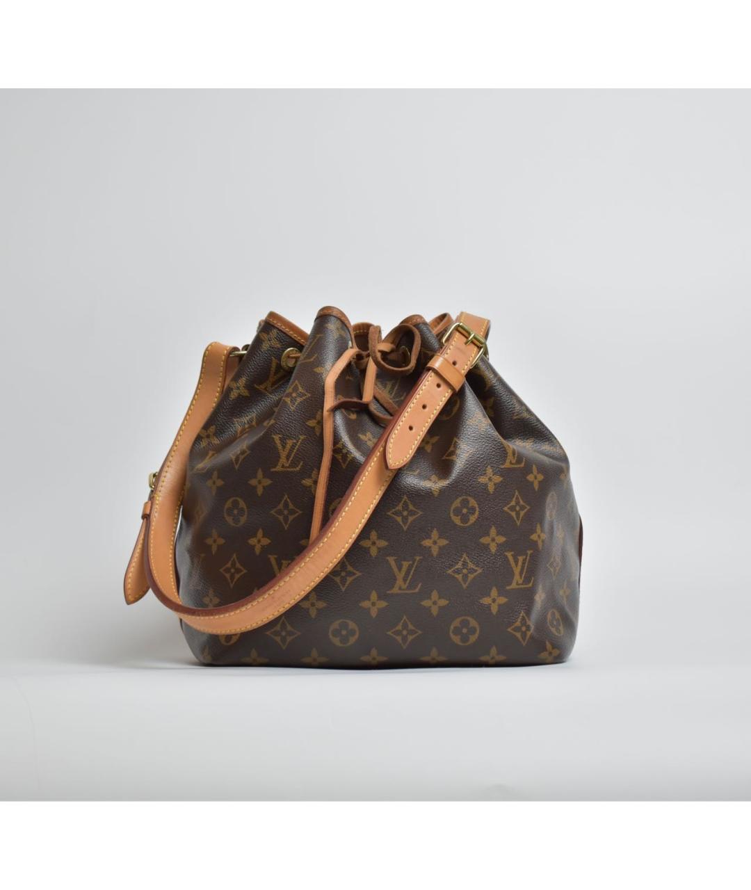 LOUIS VUITTON Коричневая кожаная сумка через плечо, фото 9