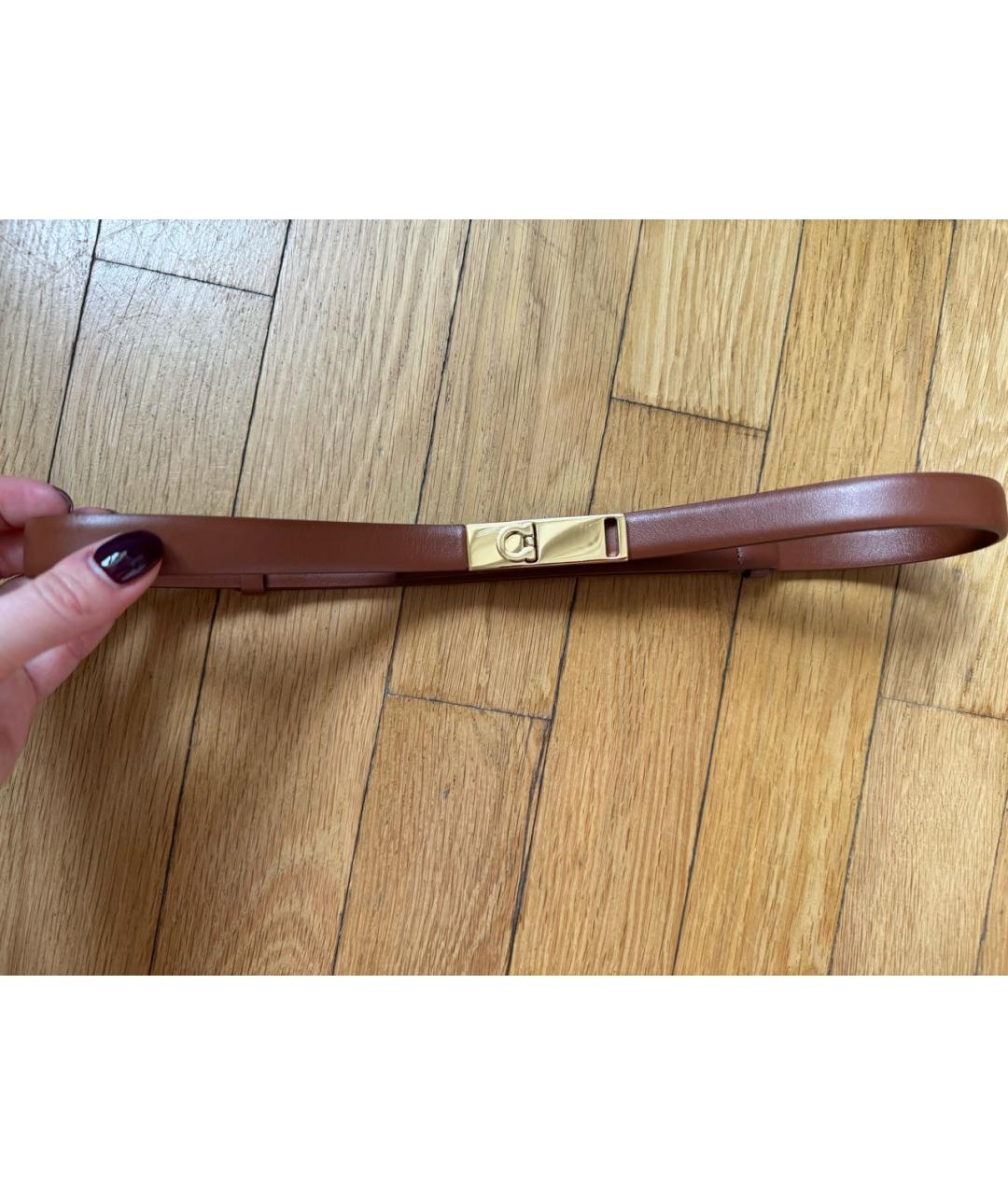 FERRAGAMO Коричневый кожаный ремень, фото 6
