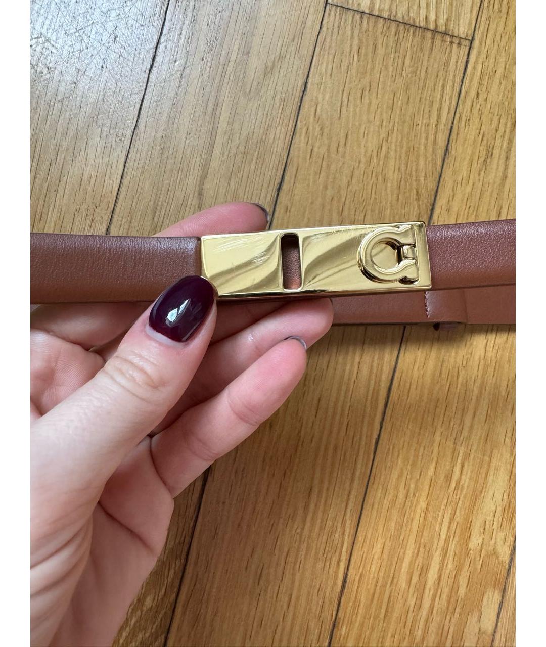 FERRAGAMO Коричневый кожаный ремень, фото 2