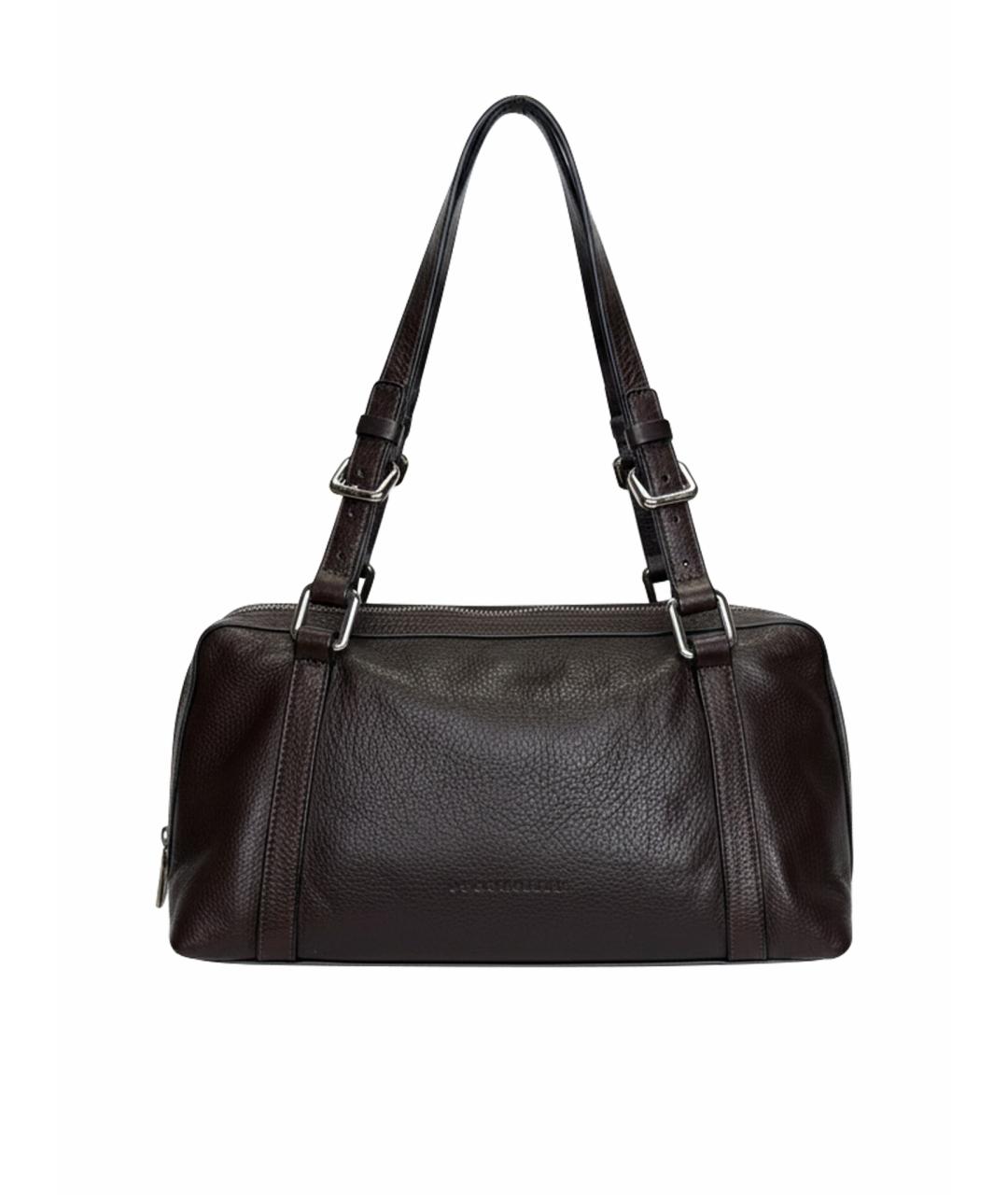 COCCINELLE Коричневая кожаная сумка с короткими ручками, фото 1