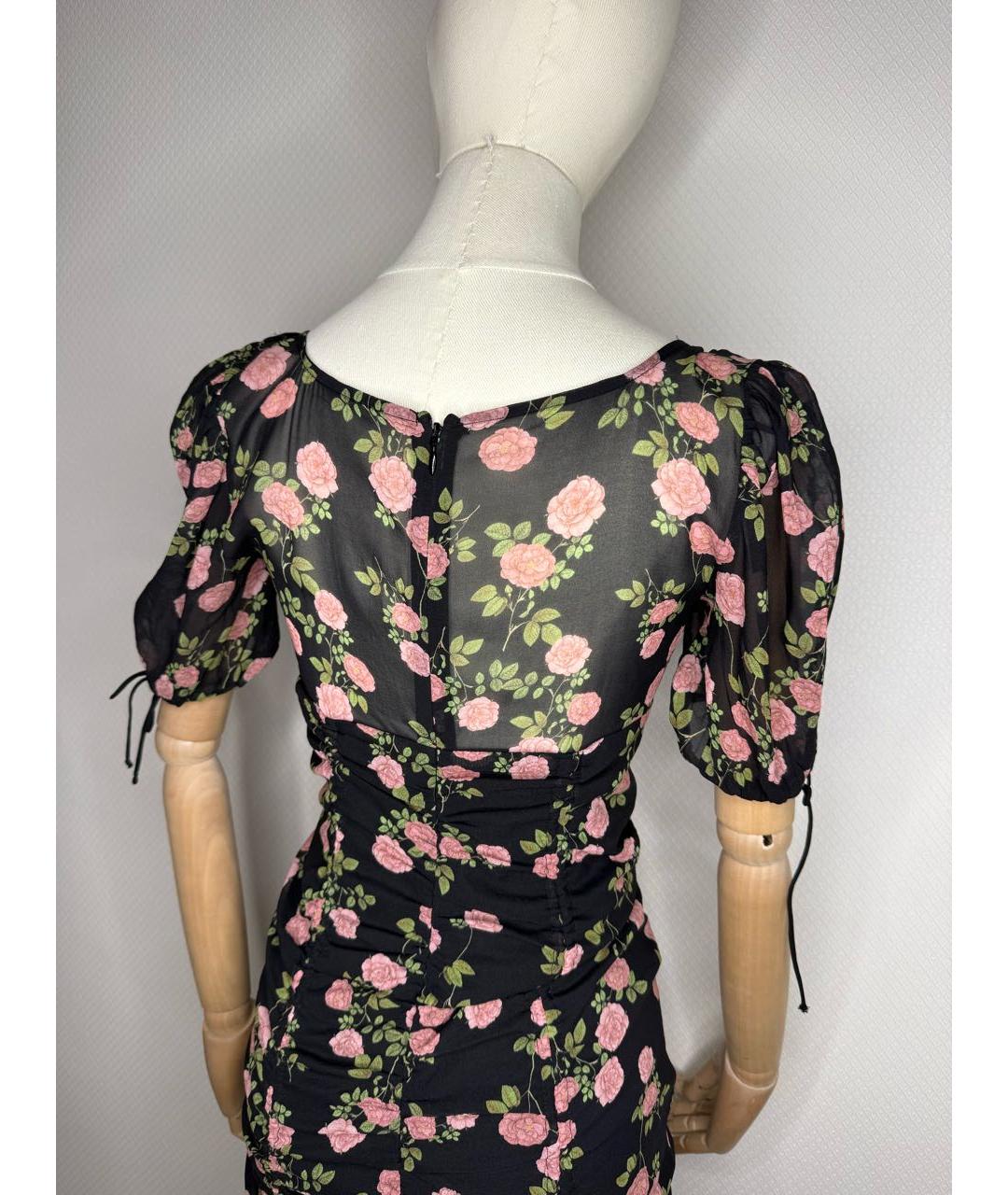 FOR LOVE AND LEMONS Мульти шелковое коктейльное платье, фото 4