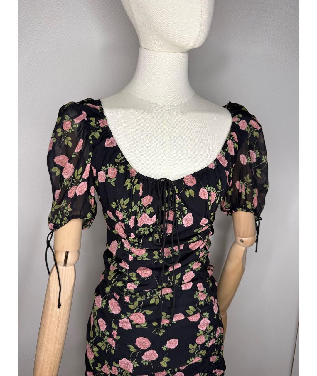 FOR LOVE AND LEMONS Мульти шелковое коктейльное платье, фото 2