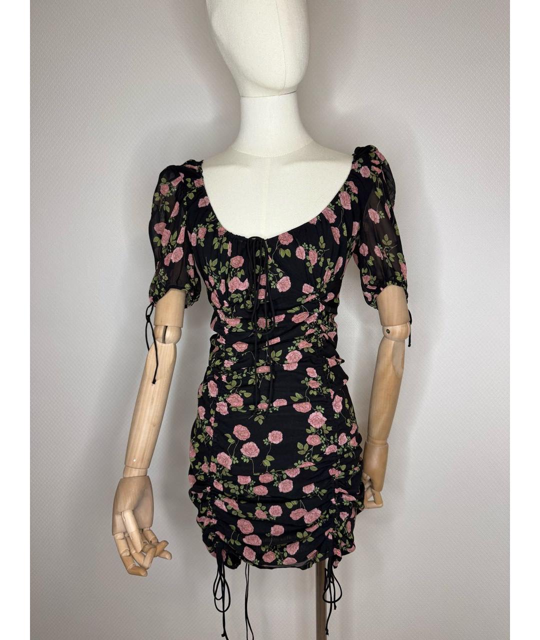 FOR LOVE AND LEMONS Мульти шелковое коктейльное платье, фото 8