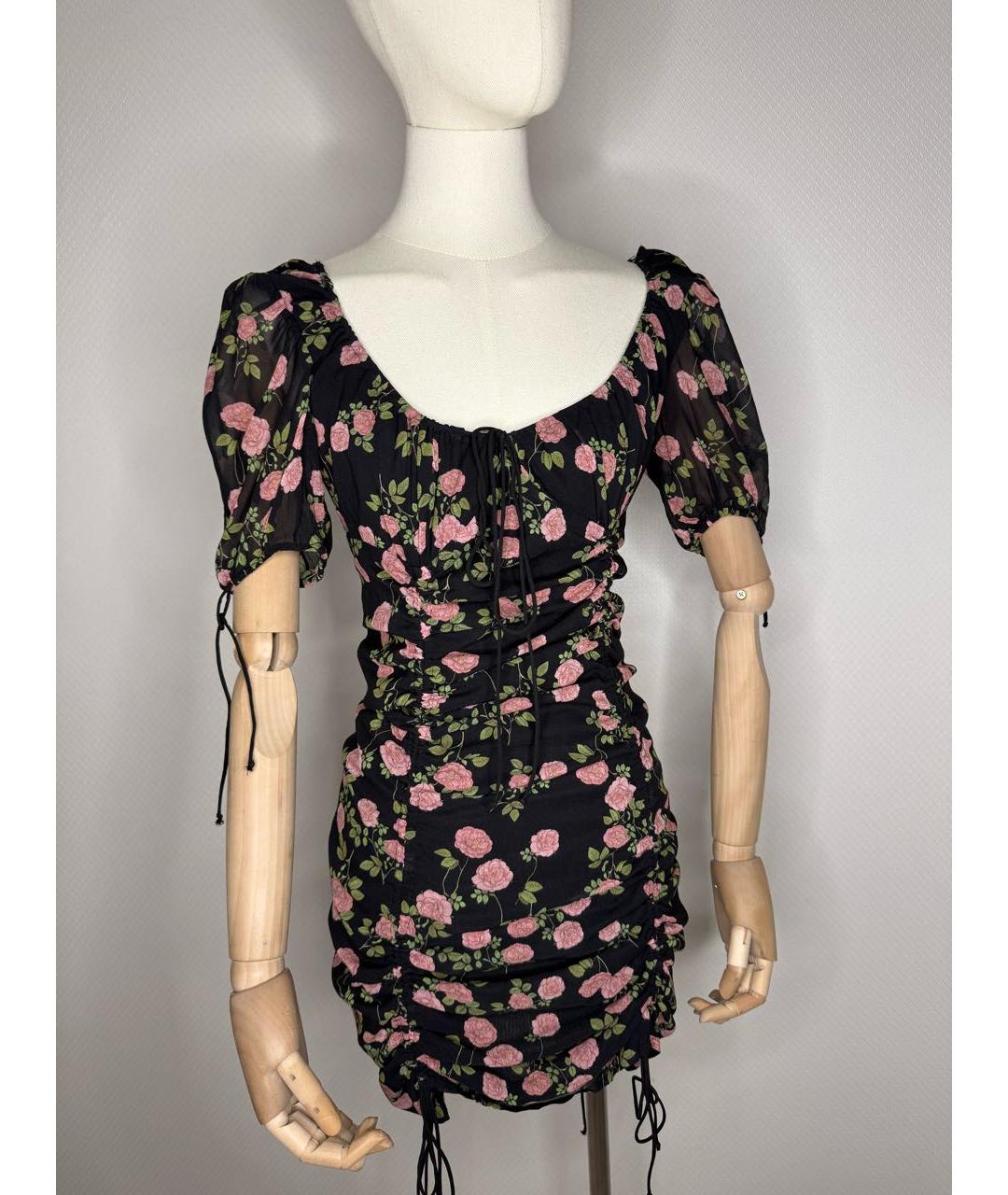 FOR LOVE AND LEMONS Мульти шелковое коктейльное платье, фото 5