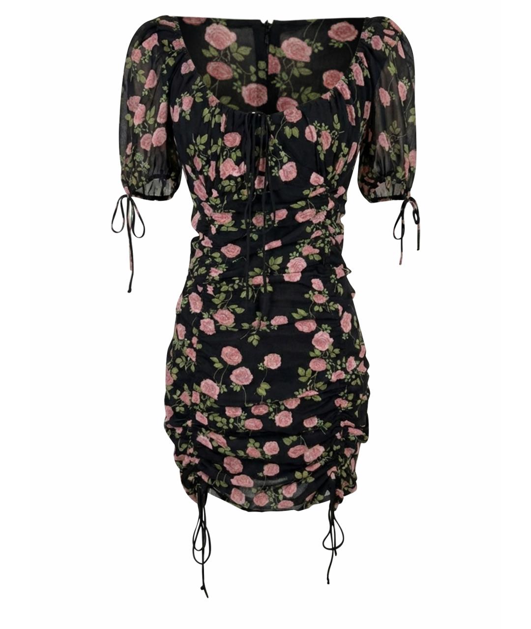 FOR LOVE AND LEMONS Мульти шелковое коктейльное платье, фото 1