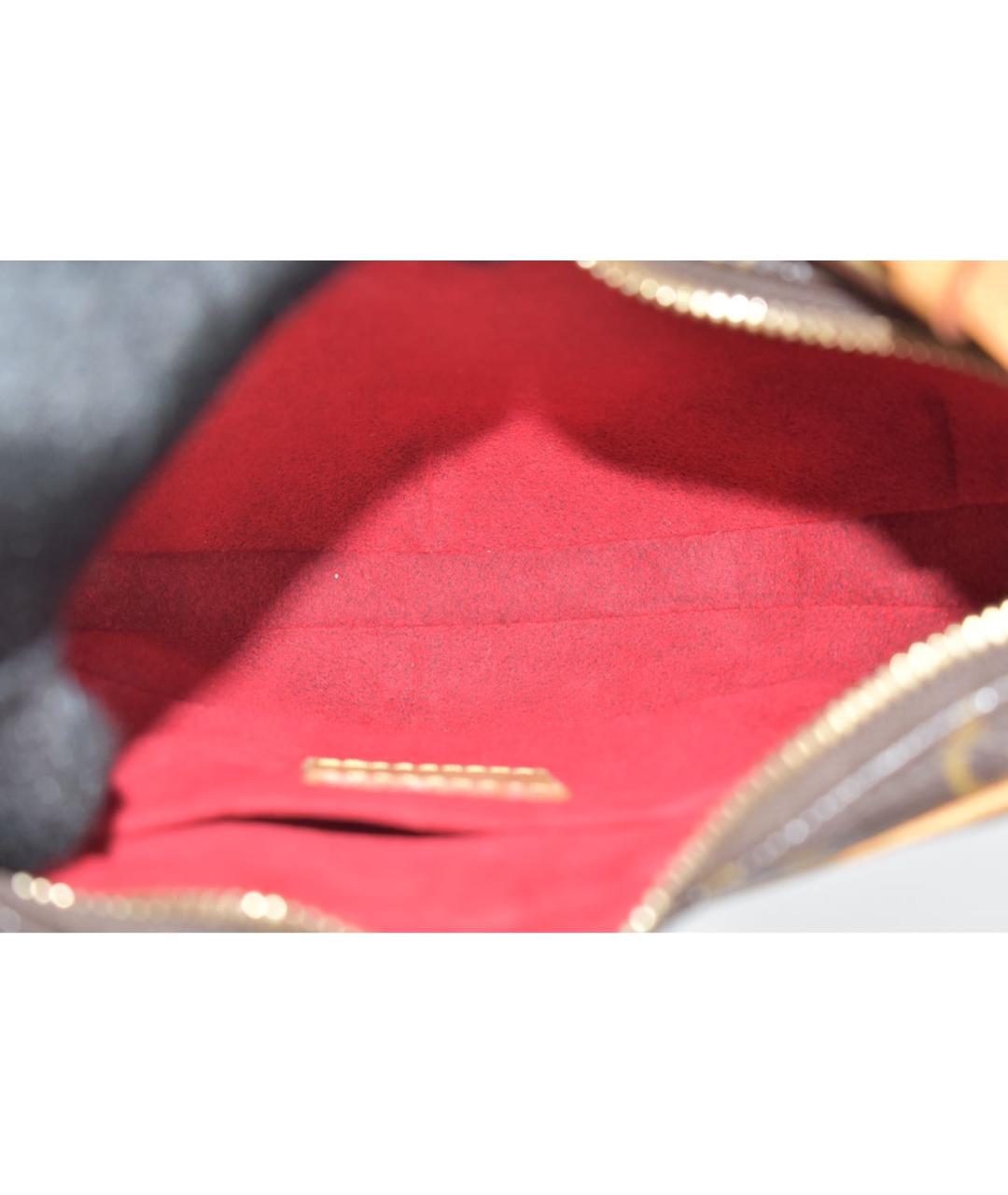 LOUIS VUITTON Коричневая кожаная сумка через плечо, фото 4