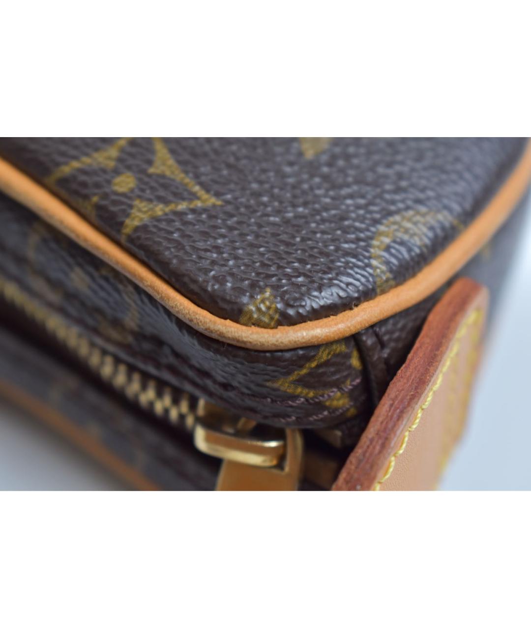 LOUIS VUITTON Коричневая кожаная сумка через плечо, фото 6