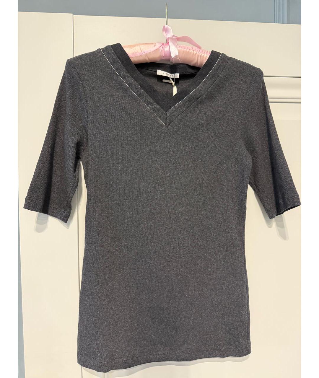 PESERICO Серая хлопко-эластановая футболка, фото 8