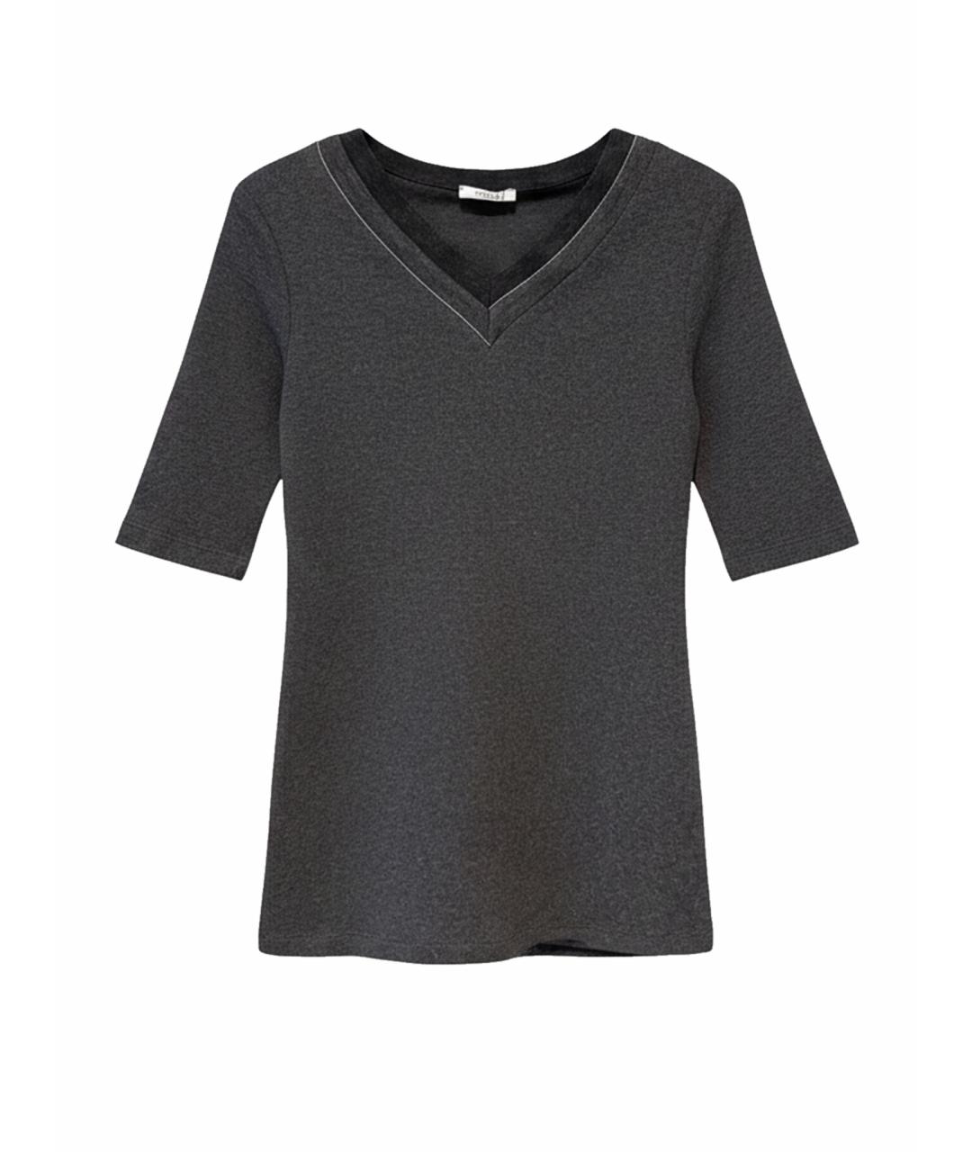 PESERICO Серая хлопко-эластановая футболка, фото 1