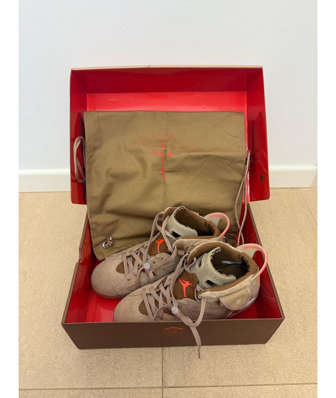 JORDAN Коричневые замшевые кроссовки, фото 6