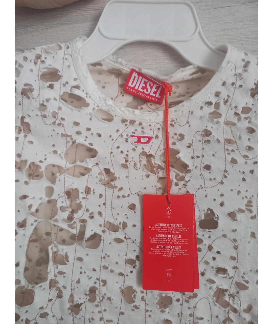 DIESEL Бежевая хлопковая футболка, фото 2