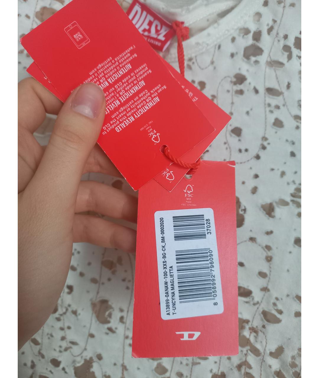 DIESEL Бежевая хлопковая футболка, фото 3