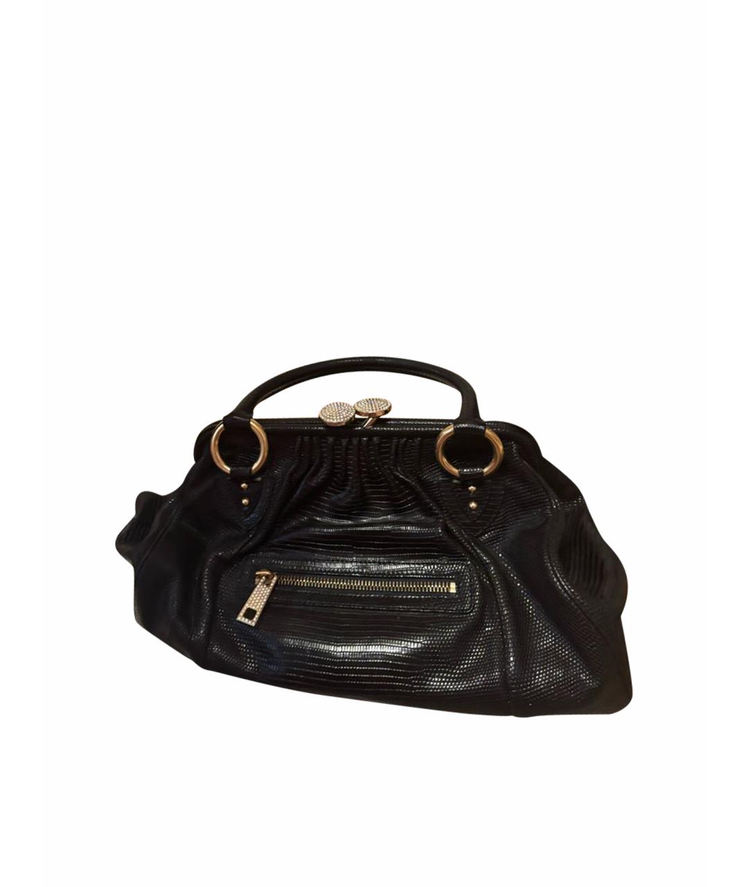 MARC JACOBS Черная сумка с короткими ручками из экзотической кожи, фото 1