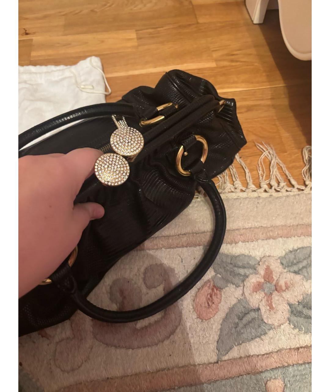 MARC JACOBS Черная сумка с короткими ручками из экзотической кожи, фото 4