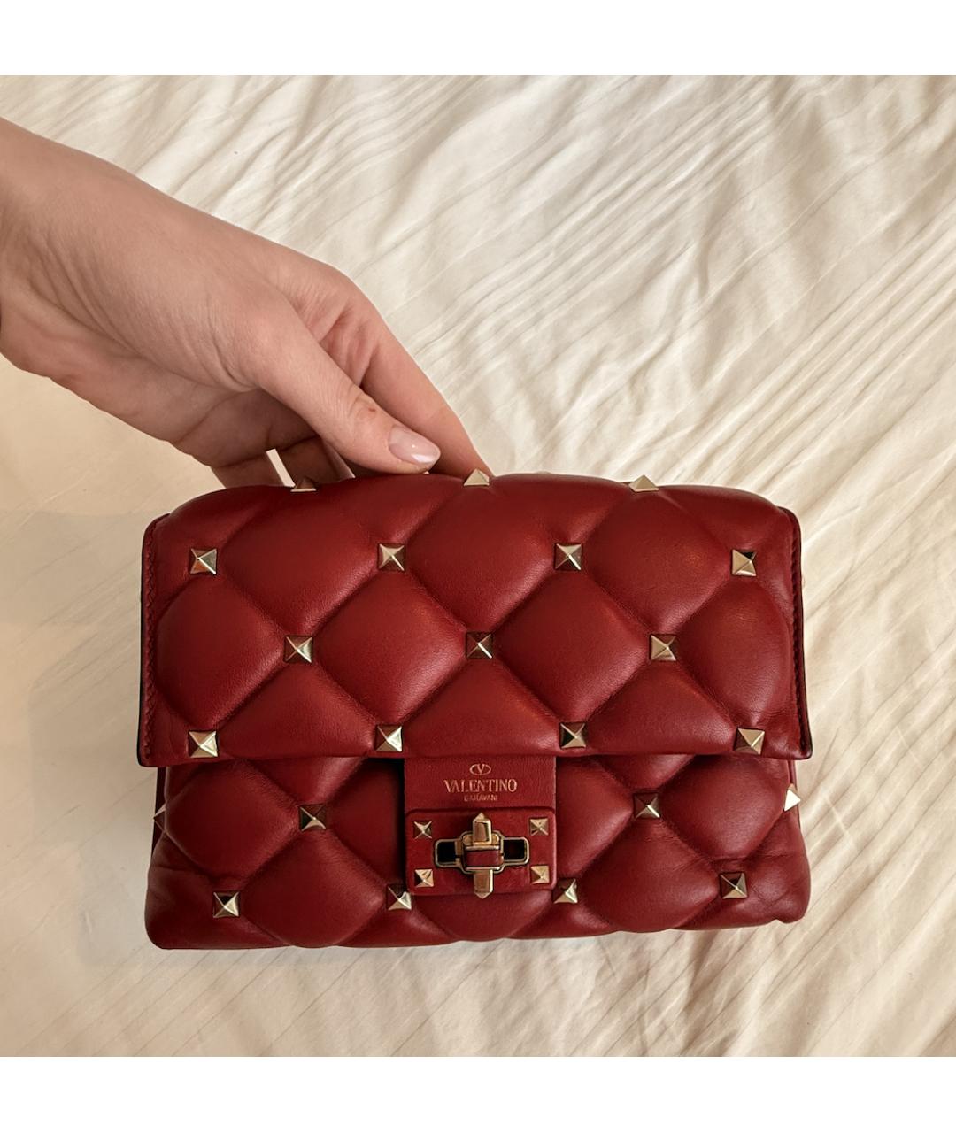 VALENTINO Красная кожаная сумка через плечо, фото 9