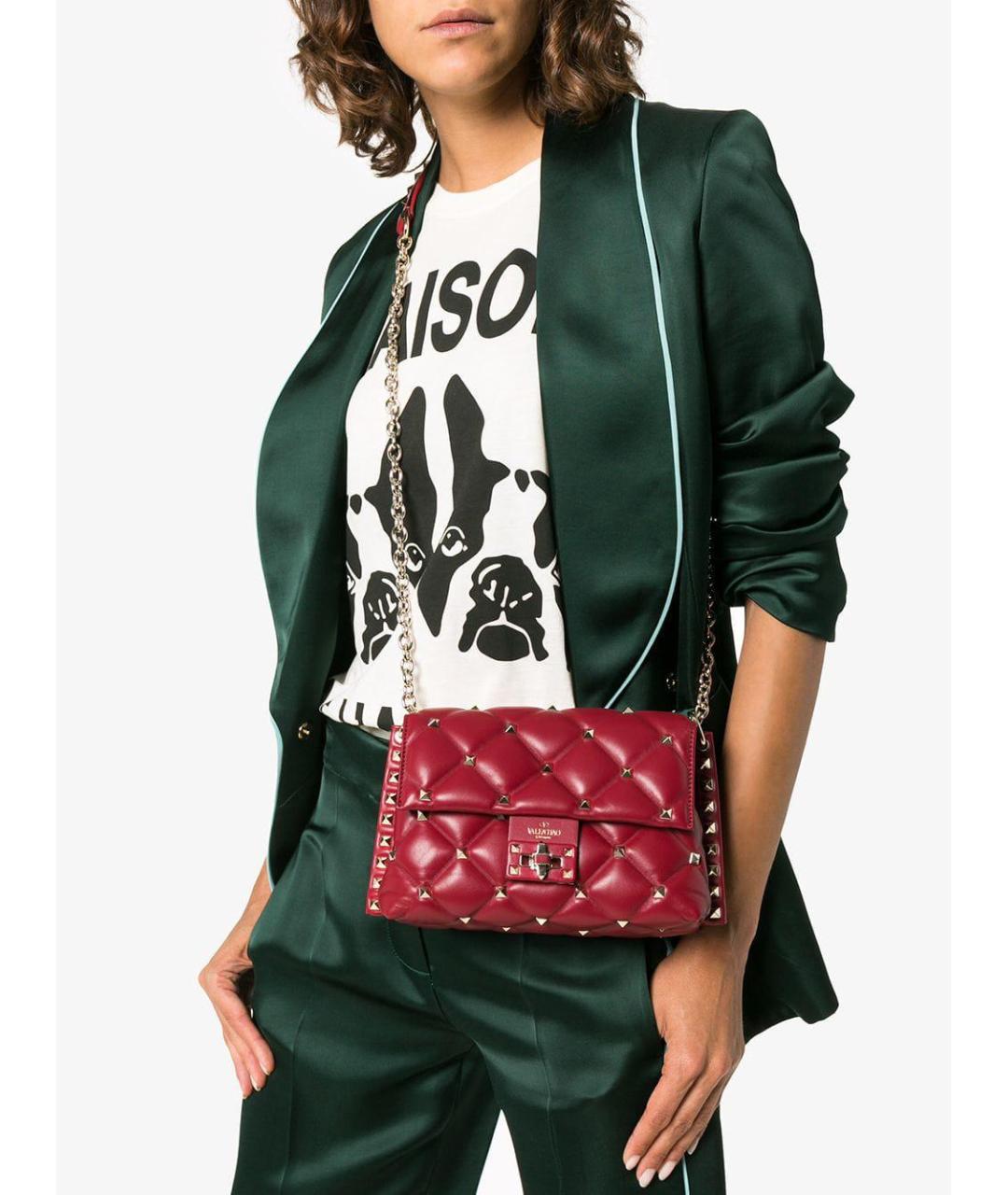 VALENTINO Красная кожаная сумка через плечо, фото 2