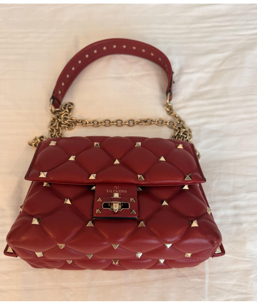 VALENTINO Красная кожаная сумка через плечо, фото 4