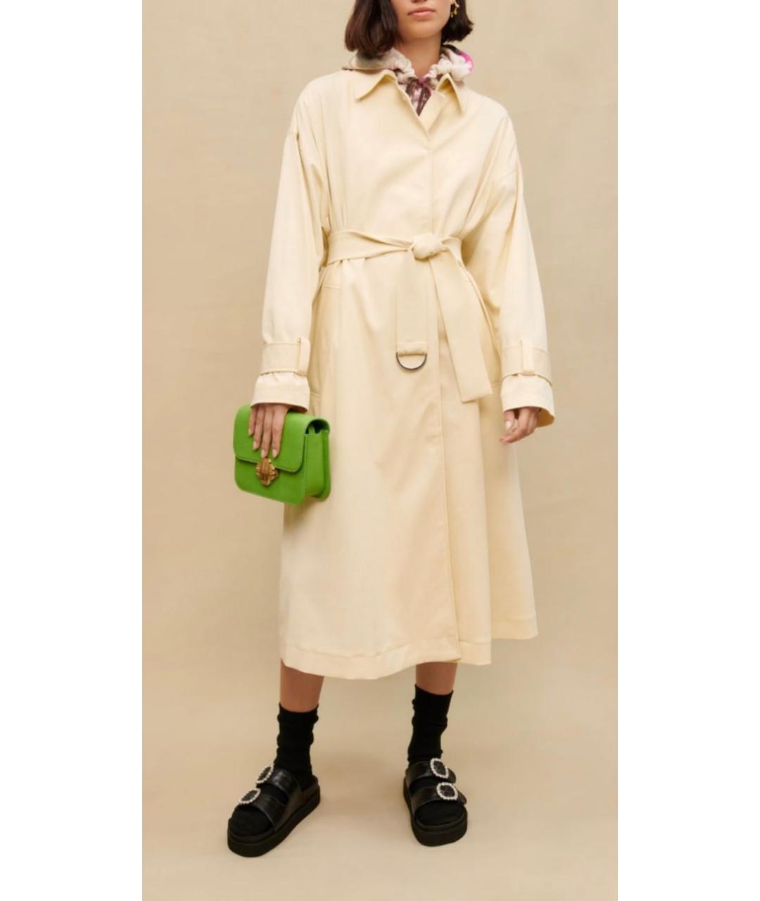 MAJE Бежевый хлопко-эластановый тренч/плащ, фото 8