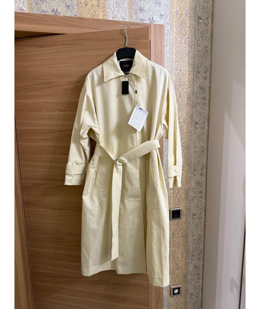 MAJE Бежевый хлопко-эластановый тренч/плащ, фото 5